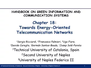 Chapter 18:  Towards Energy-Oriented Telecommunication Networks