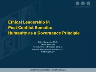 Ethical Leadership in  Post-Conflict Somalia: Humanity as a Governance Principle