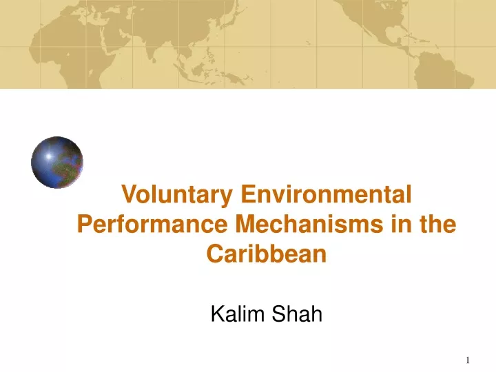 voluntary environmental performance mechanisms in the caribbean