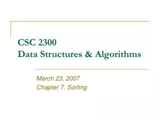 CSC 2300 Data Structures &amp; Algorithms