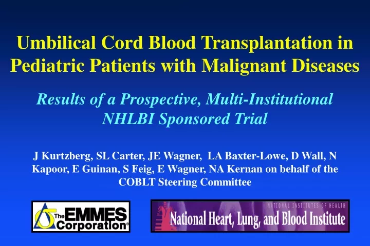 umbilical cord blood transplantation in pediatric