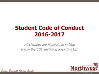 Student Code of Conduct  2016-2017