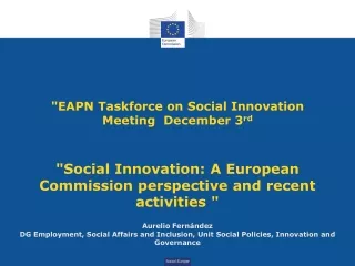 Social innovation in EU activities