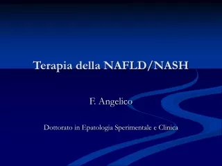 Terapia della NAFLD/NASH