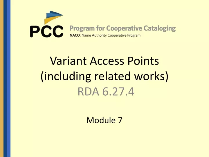 variant access points including related works rda 6 27 4