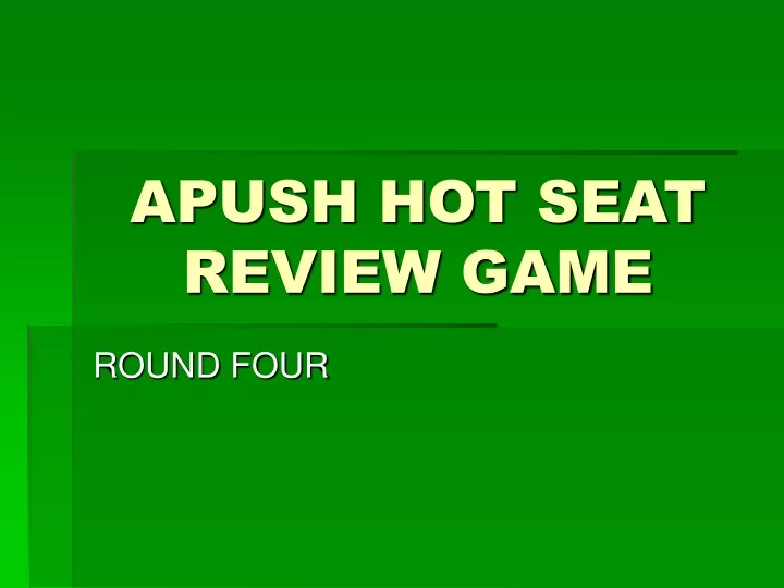 apush hot seat review game