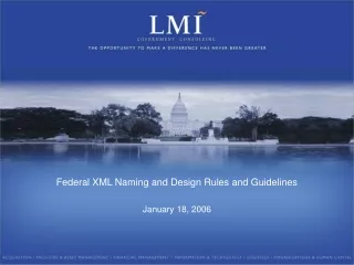 Federal XML Naming and Design Rules and Guidelines