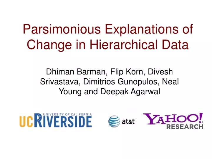 parsimonious explanations of change in hierarchical data