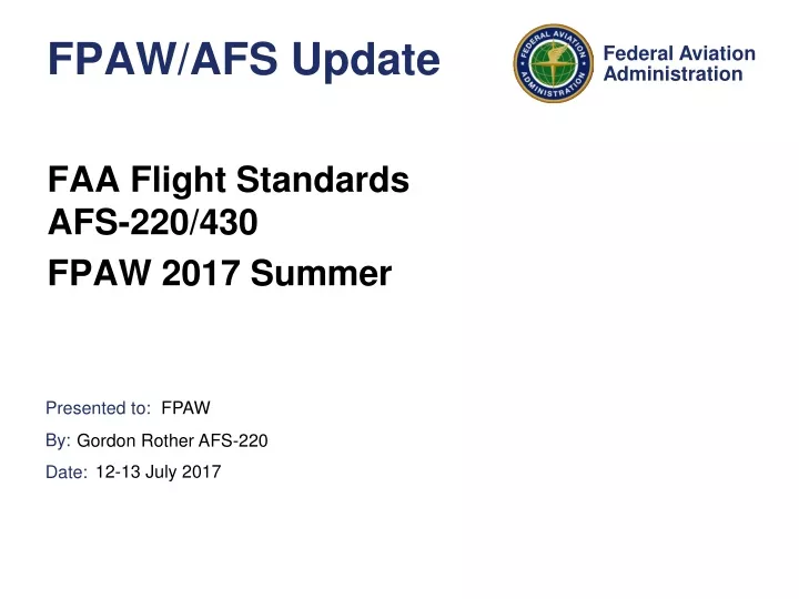 fpaw afs update
