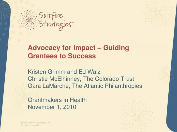 advocacy for impact guiding grantees to success