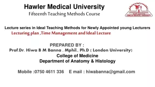 Hawler Medical University Fifteenth Teaching Methods Course