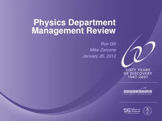 Physics Department Management Review