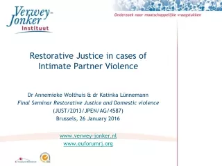 Restorative Justice in cases of Intimate Partner Violence