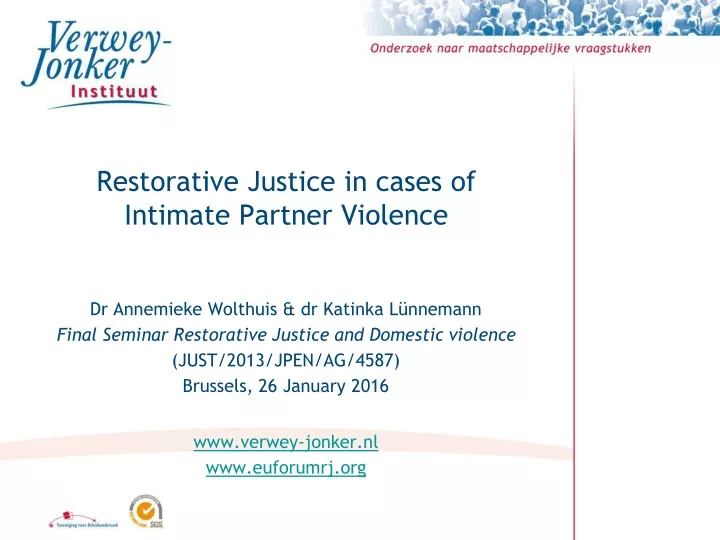 restorative justice in cases of intimate partner violence