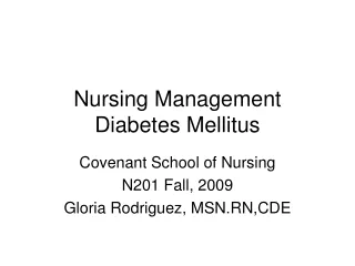 Nursing Management Diabetes Mellitus