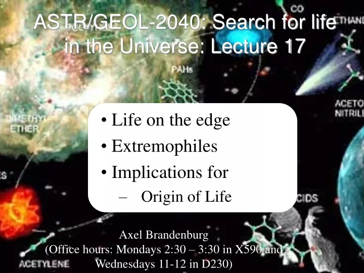 astr geol 2040 search for life in the universe lecture 17