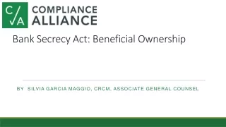 Bank Secrecy Act: Beneficial  Ownership