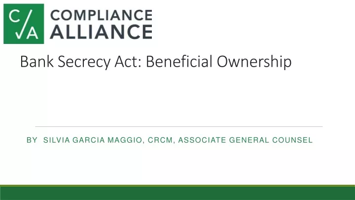 bank secrecy act beneficial ownership