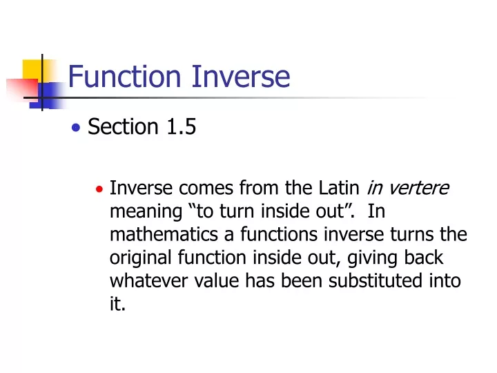 function inverse