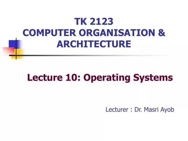 tk 2123 computer organisation architecture