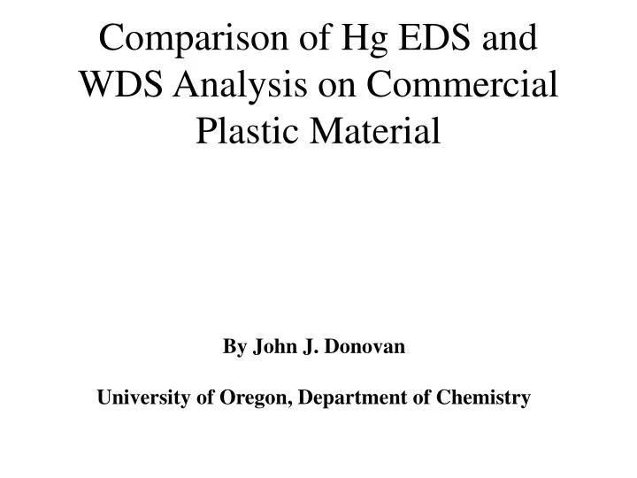 comparison of hg eds and wds analysis on commercial plastic material