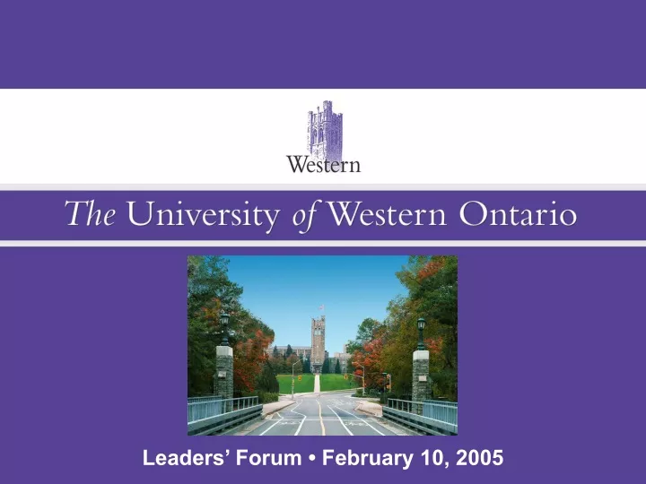 leaders forum february 10 2005