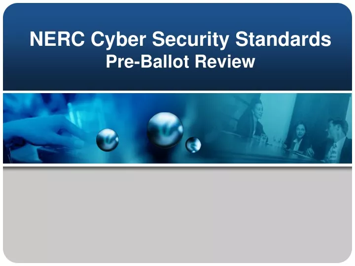 nerc cyber security standards pre ballot review