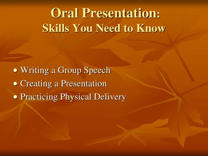 oral presentation skills you need to know