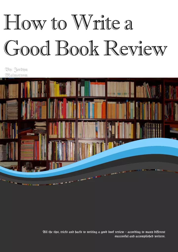 how to write a good book review
