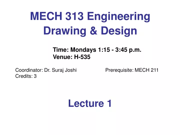 mech 313 engineering drawing design