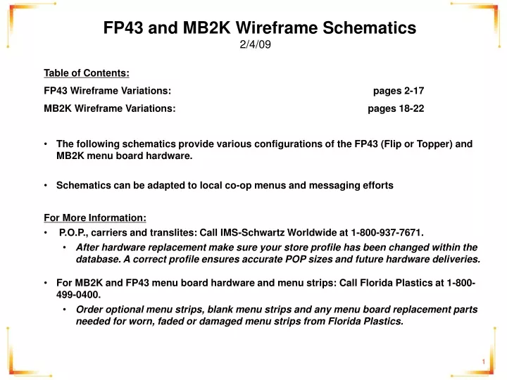 fp43 and mb2k wireframe schematics 2 4 09