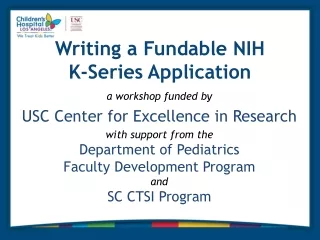 Writing a Fundable NIH  K-Series Application