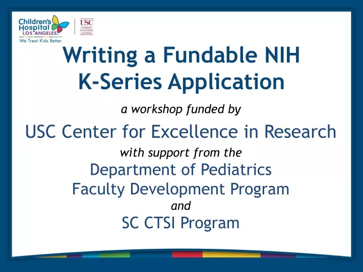 writing a fundable nih k series application