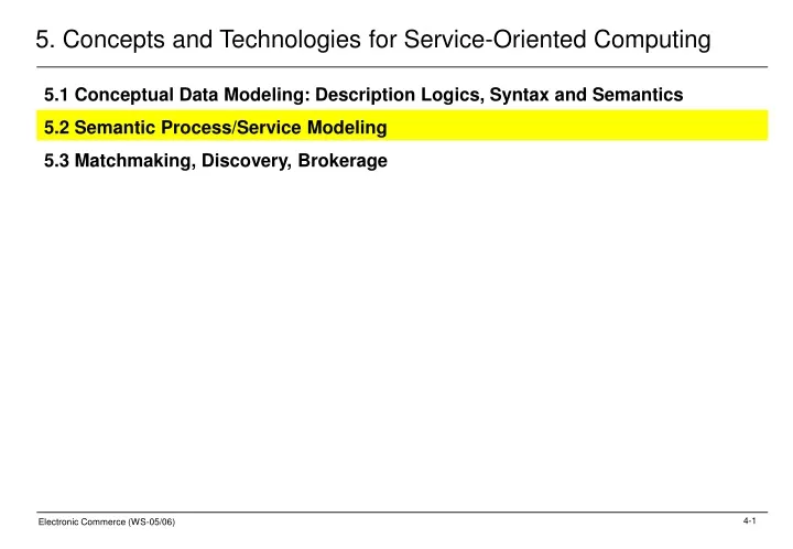5 concepts and technologies for service oriented computing