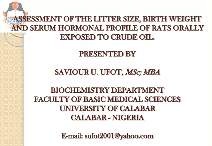 assessment of the litter size birth weight