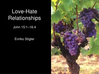 Love-Hate Relationships John 15:1–16:4 Enriko Stigter