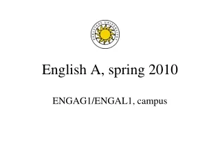 English A, spring 2010