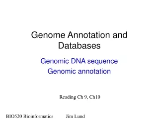 Genome Annotation and Databases