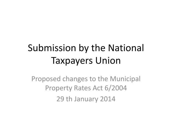 submission by the national taxpayers union