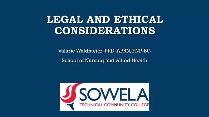 legal and ethical considerations