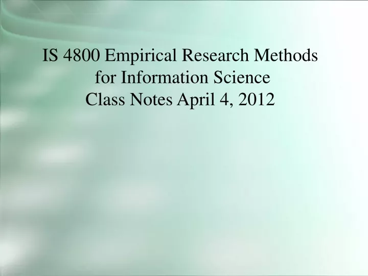 is 4800 empirical research methods