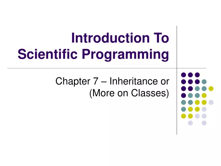 introduction to scientific programming