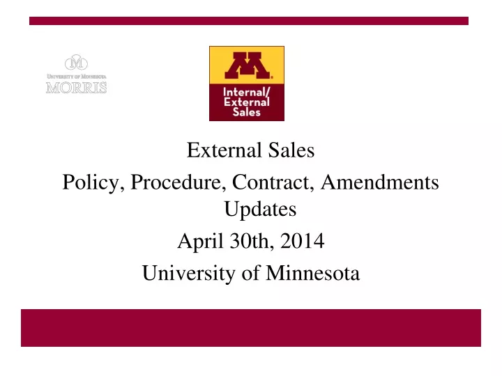external sales policy procedure contract