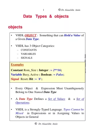 Data   Types  &amp;  objects
