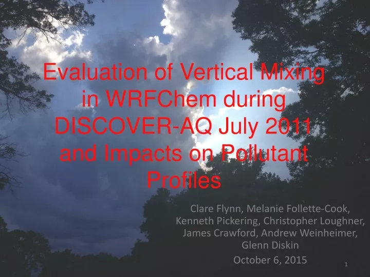 evaluation of vertical mixing in wrfchem during