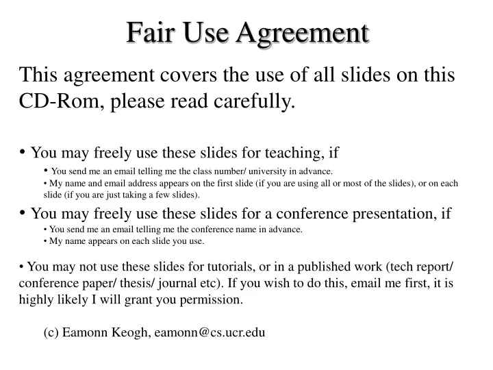 fair use agreement