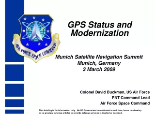 GPS Status and Modernization