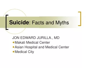 Suicide : Facts and Myths