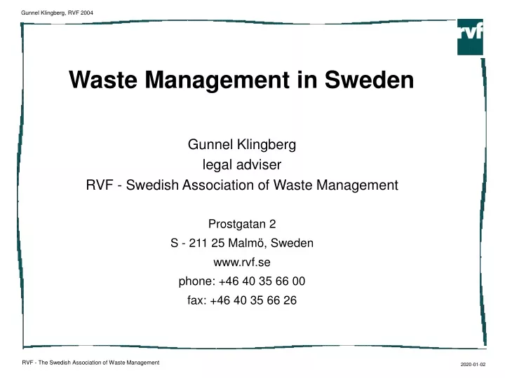 waste management in sweden