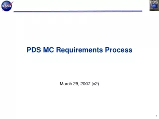 PDS MC Requirements Process